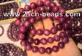 CGB2513 7.5 inches 9mm round ruby zoisite beaded bracelets