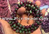 CGB2520 7.5 inches 9mm round ruby zoisite beaded bracelets