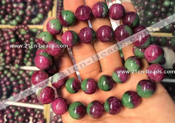 CGB2521 7.5 inches 10mm round ruby zoisite beaded bracelets