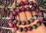 CGB2524 7.5 inches 14mm round ruby zoisite beaded bracelets