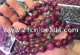 CGB2527 7.5 inches 9mm round ruby zoisite beaded bracelets