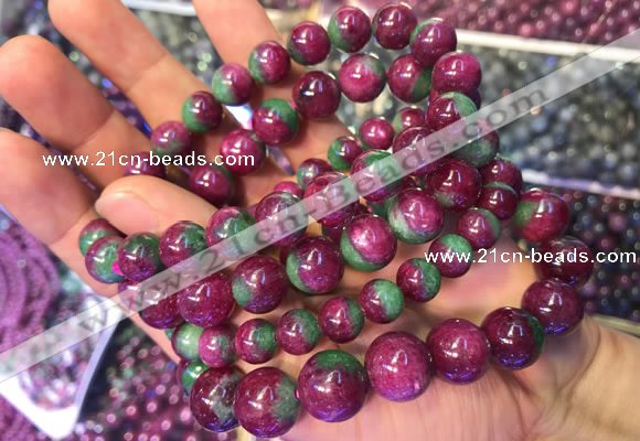 CGB2530 7.5 inches 12mm round ruby zoisite beaded bracelets