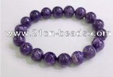 CGB2554 7.5 inches 12mm round charoite gemstone beaded bracelets