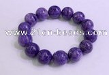 CGB2556 7.5 inches 16mm round charoite gemstone beaded bracelets