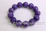 CGB2557 7.5 inches 18mm round charoite gemstone beaded bracelets