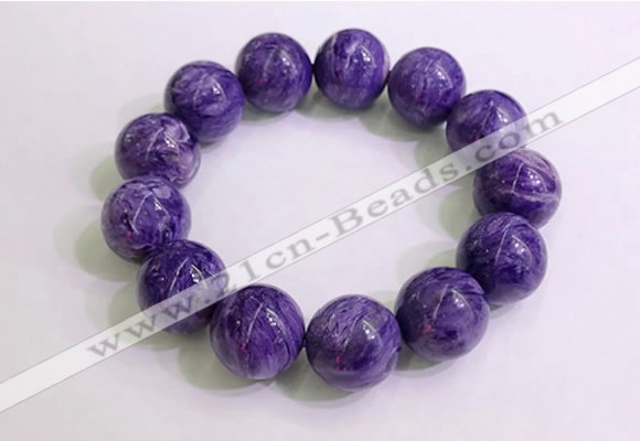 CGB2557 7.5 inches 18mm round charoite gemstone beaded bracelets