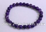 CGB2560 7.5 inches 7mm round charoite gemstone beaded bracelets