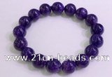 CGB2564 7.5 inches 12mm round charoite gemstone beaded bracelets