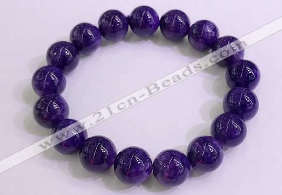 CGB2564 7.5 inches 12mm round charoite gemstone beaded bracelets