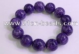 CGB2566 7.5 inches 18mm round charoite gemstone beaded bracelets