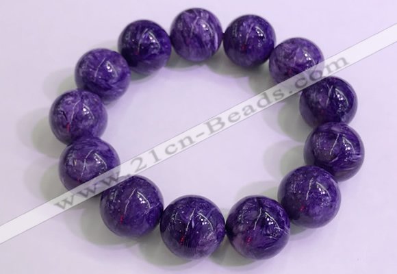 CGB2566 7.5 inches 18mm round charoite gemstone beaded bracelets