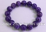 CGB2574 7.5 inches 13mm round charoite gemstone beaded bracelets