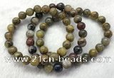 CGB2600 7.5 inches 9mm round natural pietersit beaded bracelets