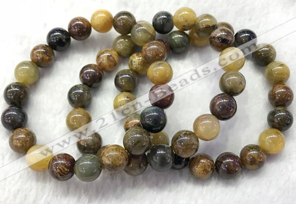 CGB2601 7.5 inches 10mm round natural pietersit beaded bracelets