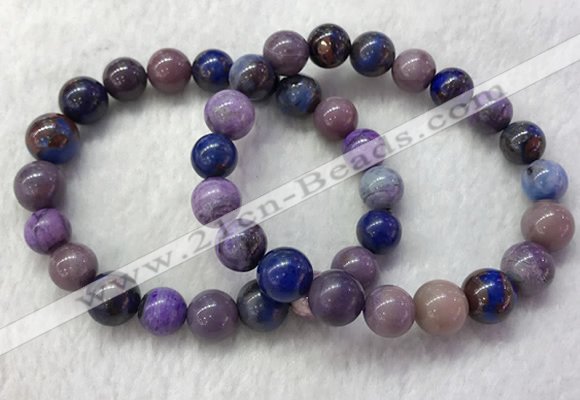 CGB2607 7.5 inches 11mm round natural sugilite beaded bracelets