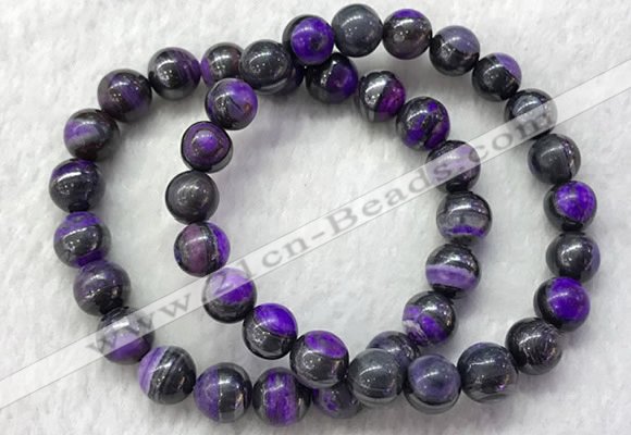 CGB2611 7.5 inches 9mm round natural sugilite beaded bracelets