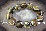 CGB3010 7.5 inches 16*19mm - 20*22mm carved round agate bracelet