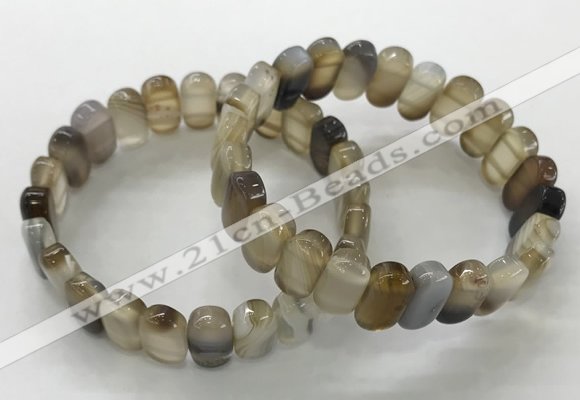 CGB3100 7.5 inches 8*15mm oval agate gemstone bracelets