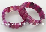 CGB3125 7.5 inches 10*20mm faceted oval agate bracelets