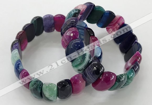 CGB3133 7.5 inches 10*20mm faceted oval agate bracelets