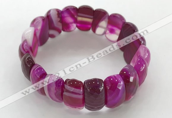 CGB3142 7.5 inches 11*23mm faceted oval agate bracelets