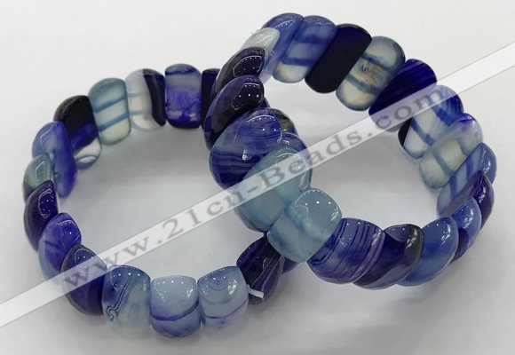 CGB3145 7.5 inches 11*23mm faceted oval agate bracelets