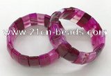 CGB3156 7.5 inches 11*23mm faceted rectangle agate bracelets