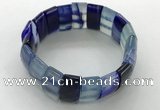 CGB3157 7.5 inches 11*23mm faceted rectangle agate bracelets