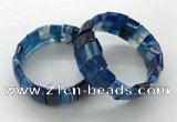 CGB3158 7.5 inches 11*23mm faceted rectangle agate bracelets