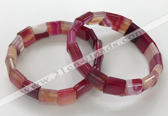 CGB3168 7.5 inches 12*15mm rectangle agate bracelets wholesale