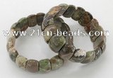 CGB3228 7.5 inches 12*20mm oval rainforest agate bracelets