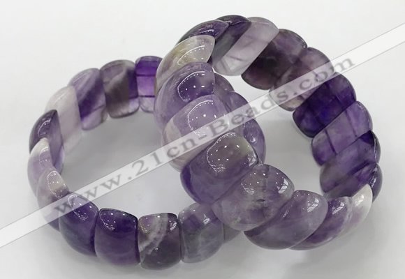 CGB3241 7.5 inches 12*25mm oval amethyst gemstone bracelets