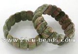 CGB3250 7.5 inches 12*25mm oval unakite gemstone bracelets