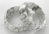 CGB3258 7.5 inches 12*25mm oval white howlite bracelets