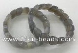 CGB3267 7.5 inches 10*15mm faceted marquise grey agate bracelets