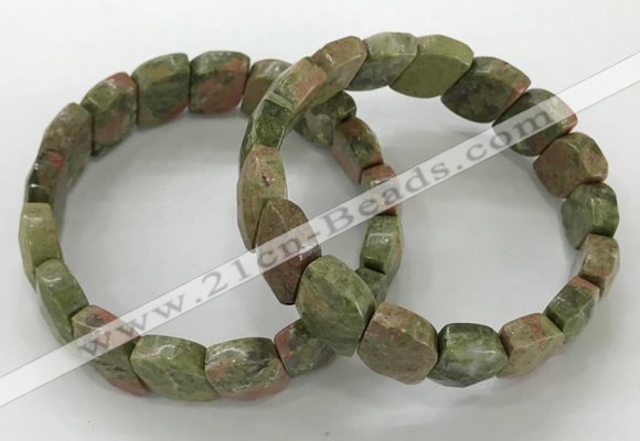 CGB3270 7.5 inches 10*15mm faceted marquise unakite bracelets