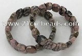 CGB3273 7.5 inches 10*15mm faceted marquise rhodonite bracelets