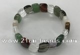 CGB3280 7.5 inches 10*15mm faceted oval mixed gemstone bracelets