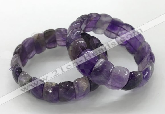 CGB3292 7.5 inches 10*20mm faceted oval amethyst bracelets
