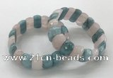 CGB3294 7.5 inches 10*20mm faceted oval mixed gemstone bracelets