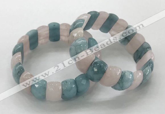 CGB3294 7.5 inches 10*20mm faceted oval mixed gemstone bracelets