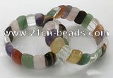 CGB3295 7.5 inches 10*20mm faceted oval mixed gemstone bracelets