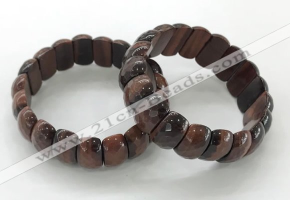 CGB3304 7.5 inches 10*20mm faceted oval red tiger eye bracelets