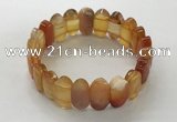 CGB3315 7.5 inches 10*20mm faceted oval red agate bracelets