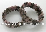 CGB3318 7.5 inches 10*20mm faceted oval rhodonite bracelets