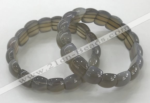 CGB3333 7.5 inches 10*15mm rectangle grey agate bracelets