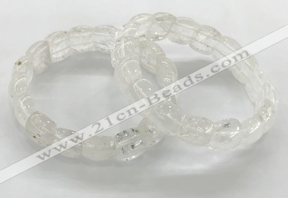 CGB3360 7.5 inches 10*15mm oval white crystal bracelets