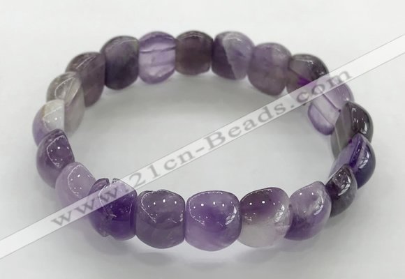 CGB3362 7.5 inches 10*15mm oval amethyst gemstone bracelets