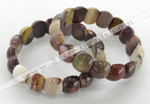 CGB3377 7.5 inches 10*15mm oval mookaite bracelets wholesale