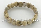 CGB3382 7.5 inches 10*15mm oval picture jasper bracelets